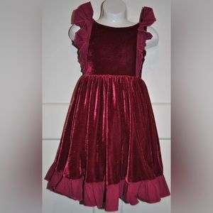 OOPSIE DAISY Ruffle Velvet Dress 4 Girls